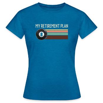 Billiards Pool Player Ball Retired - Women's T-Shirt - antique blue sapphire heather - Front - AI Model Female 172 dark (172cm)