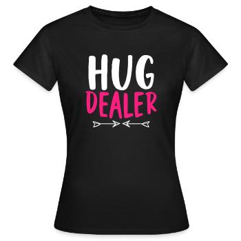 Hug Dealer Embrace Friendship Love Affection - Women's T-Shirt - black - Front - AI Model Female 172 dark (172cm)