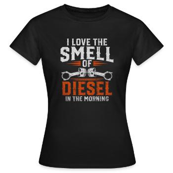 J’adore l’odeur du diesel dans le mécanicien du matin - T-shirt Femme - noir - Devant - AI Model Female 172 dark (172cm)
