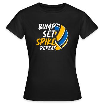 Bump Set Spike Répéter l’entraînement de l’équipe de volleyball - T-shirt Femme - noir - Devant - AI Model Female 172 dark (172cm)