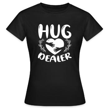 Hug Dealer Embrace Friendship Love Affection - Women's T-Shirt - black - Front - AI Model Female 172 dark (172cm)