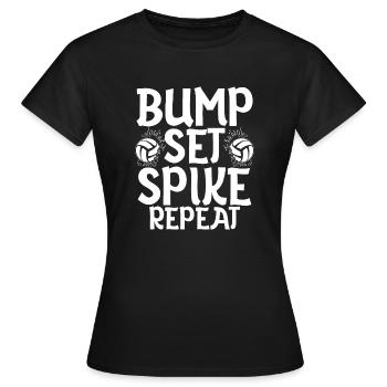 Bump Set Spike Répéter l’entraînement de l’équipe de volleyball - T-shirt Femme - noir - Devant - AI Model Female 172 dark (172cm)