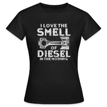 J’adore l’odeur du diesel dans le mécanicien du matin - T-shirt Femme - noir - Devant - AI Model Female 172 dark (172cm)