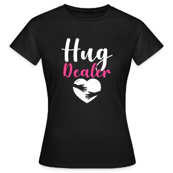 Hug Dealer Embrace Friendship Love Affection - Women's T-Shirt - black - Front - AI Model Female 172 dark (172cm)