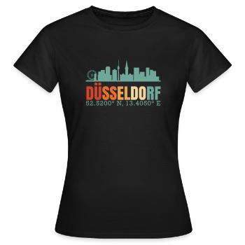 Dusseldorf - T-shirt Femme - noir - Devant - AI Model Female 172 dark (172cm)