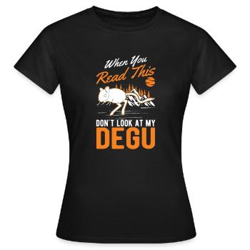Degu Geschenk Strauchratte Walddegu - Frauen T-Shirt - Schwarz - Vorne - AI Model Female 172 dark (172cm)