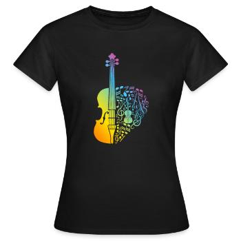 Double Bass Instrument Double Bassist - Double Bas - Women's T-Shirt - black - Front - AI Model Female 172 dark (172cm)