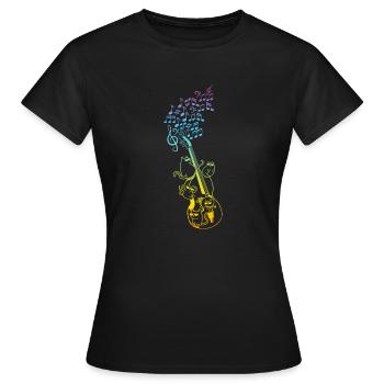 Contrebasse Contrebassiste - Contrebasse avec plusieurs - T-shirt Femme - noir - Devant - AI Model Female 172 dark (172cm)