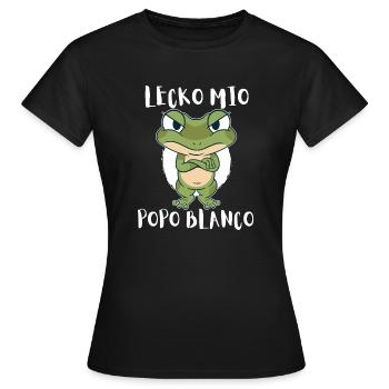 Lecko Mio Popo Blanco - Frauen T-Shirt - Schwarz - Vorne - AI Model Female 172 dark (172cm)