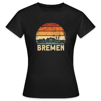 Brême - T-shirt Femme - noir - Devant - AI Model Female 172 dark (172cm)