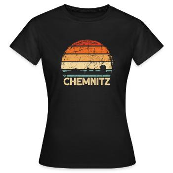 Chemnitz - Frauen T-Shirt - Schwarz - Vorne - AI Model Female 172 dark (172cm)