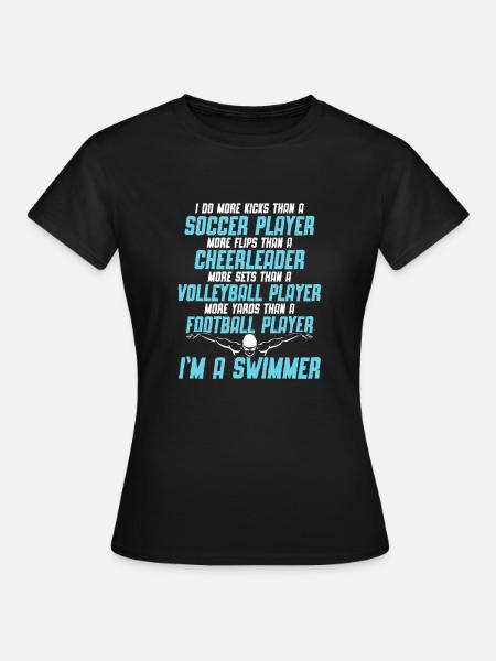 Lustiges Schwimmen Schwimmer - Frauen T-Shirt - Schwarz