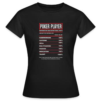 Joueur de poker Joueur de poker Cadeau de poker - T-shirt Femme - noir - Devant - AI Model Female 172 dark (172cm)