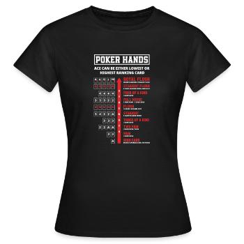 Joueur de poker Joueur de poker Cadeau de poker - T-shirt Femme - noir - Devant - AI Model Female 172 dark (172cm)