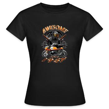 Awesome since 1967, Biker Geburtstag - Frauen T-Shirt - Schwarz - Vorne - AI Model Female 172 dark (172cm)