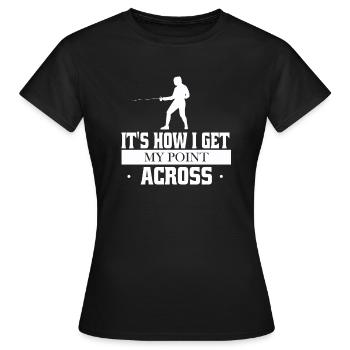C’est ainsi que je clarifie mon point de vue - T-shirt Femme - noir - Devant - AI Model Female 172 dark (172cm)