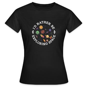 Espace Espace Humour Colonisation de l’espace - T-shirt Femme - noir - Devant - AI Model Female 172 dark (172cm)