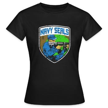 Cool Vintage NAVY Seals Navy Army Soldier Designs - Frauen T-Shirt - Schwarz - Vorne - AI Model Female 172 dark (172cm)