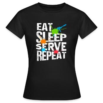 EAT Sleep Serve Répéter Retro Navy Seals Army - T-shirt Femme - noir - Devant - AI Model Female 172 dark (172cm)