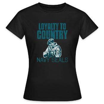 Loyauté envers les conceptions de phoques rétro de la marine - T-shirt Femme - noir - Devant - AI Model Female 172 dark (172cm)