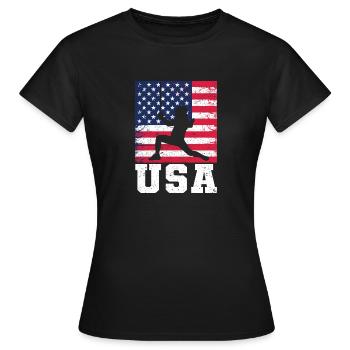 Escrime USA Team Drapeau américain Escrimeur américain - T-shirt Femme - noir - Devant - AI Model Female 172 dark (172cm)