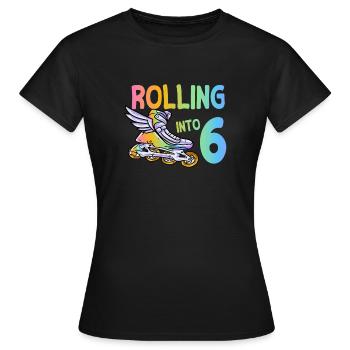 5e anniversaire Patins à roues alignées - T-shirt Femme - noir - Devant - AI Model Female 172 dark (172cm)