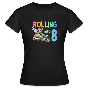 7. Geburtstag Inlineskating - Frauen T-Shirt - Schwarz - Vorne - AI Model Female 172 dark (172cm)