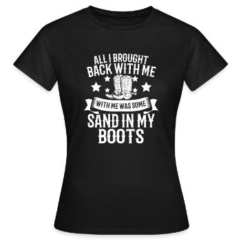 Tout ce que j’ai ramené avec moi, c’était du sable - T-shirt Femme - noir - Devant - AI Model Female 172 dark (172cm)