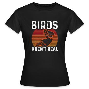 Birds Are Not Real - Women's T-Shirt - black - Front - AI Model Female 172 dark (172cm)