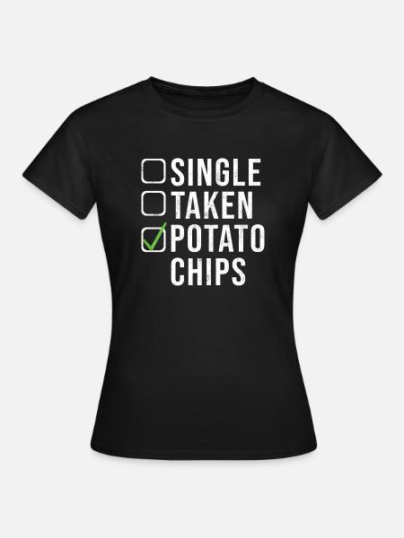 Kartoffelchips Geschenk - Frauen T-Shirt - Schwarz