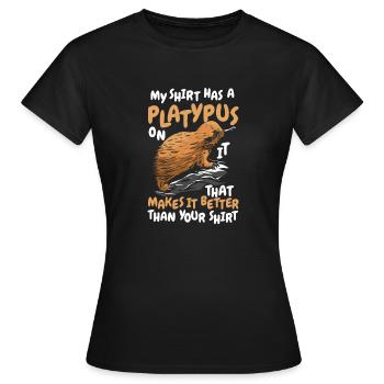 Ornithorynque - T-shirt Femme - noir - Devant - AI Model Female 172 dark (172cm)