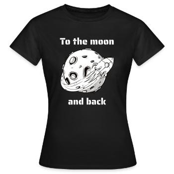 To The Moon & Back Retro Outer Space Designs - Women's T-Shirt - black - Front - AI Model Female 172 dark (172cm)