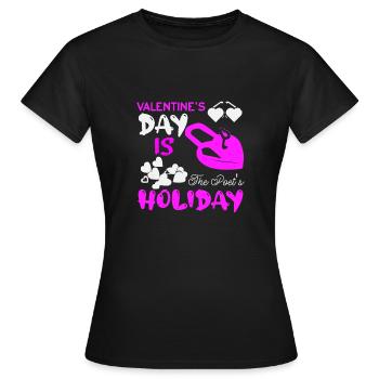 LA SAINT-VALENTIN EST UN JOUR FÉRIÉ - T-shirt Femme - noir - Devant - AI Model Female 172 dark (172cm)