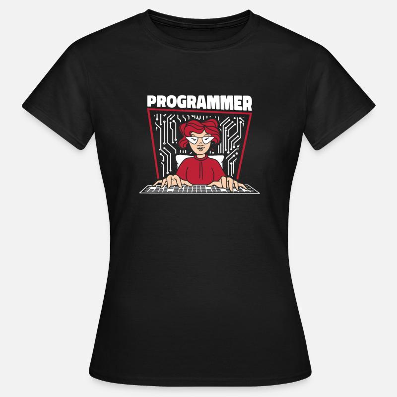 Entwickler Coder Programmierer Mädchen - Frauen T-Shirt - Schwarz