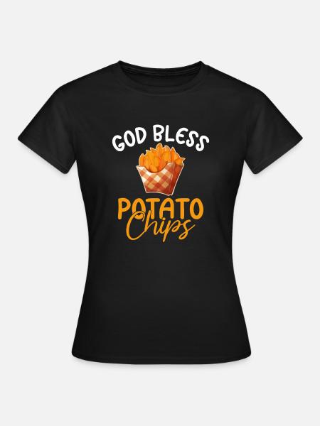 Kartoffelchips Geschenk - Frauen T-Shirt - Schwarz