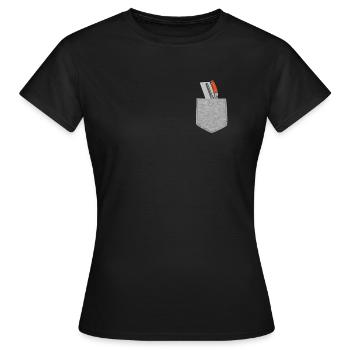 Beton Finisher Fake Pocket Beton Zement Wortspiel - Frauen T-Shirt - Schwarz - Vorne - AI Model Female 172 dark (172cm)
