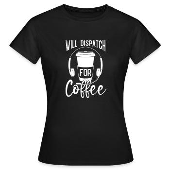 Emergency call control center coffee - Women's T-Shirt - black - Front - AI Model Female 172 dark (172cm)