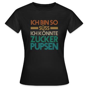 Deine Fürze stinken aber Ich liebe Dich - Frauen T-Shirt - Schwarz - Vorne - AI Model Female 172 dark (172cm)