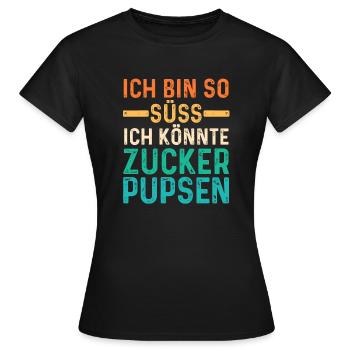 Deine Fürze stinken aber Ich liebe Dich - Frauen T-Shirt - Schwarz - Vorne - AI Model Female 172 dark (172cm)