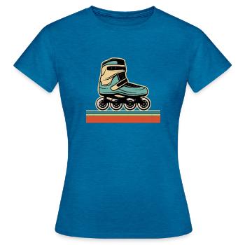 Inlineskating Inlineskater Geschenk - Frauen T-Shirt - Antikblaues Saphir meliert - Vorne - AI Model Female 172 dark (172cm)