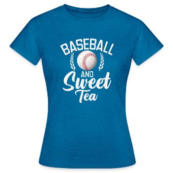 Sweet Tea Lover Gifts - Women's T-Shirt - antique blue sapphire heather - Front - AI Model Female 172 dark (172cm)