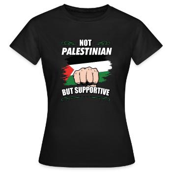 Pas palestinien mais touristique de soutien - T-shirt Femme - noir - Devant - AI Model Female 172 dark (172cm)
