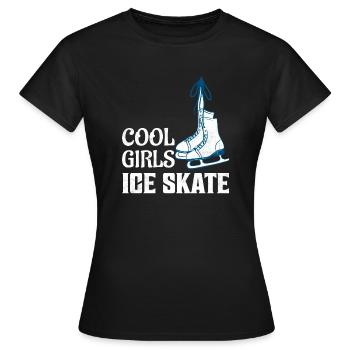 Cool Filles Patinage Artistique Patineuse Patinoire - T-shirt Femme - noir - Devant - AI Model Female 172 dark (172cm)