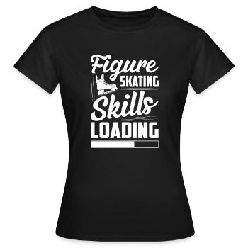 Chargement des habiletés de patinage artistique.... Patin à glace Patin à glace Patin à glace - T-shirt Femme - noir - Devant - AI Model Female 172 dark (172cm)