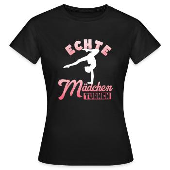 Turnen | Turnerin Gymnastik Turnen Mädchen Frauen - Frauen T-Shirt - Schwarz - Vorne - AI Model Female 172 dark (172cm)