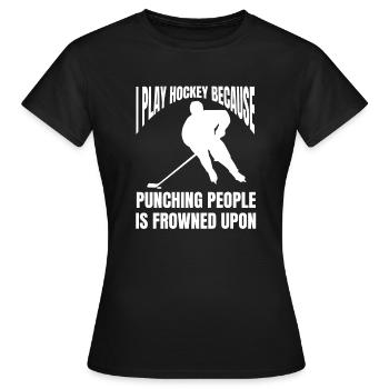 Joueur de hockey sur glace Fan de hockey Équipe de hockey sur glace Hockey sur glace - T-shirt Femme - noir - Devant - AI Model Female 172 dark (172cm)