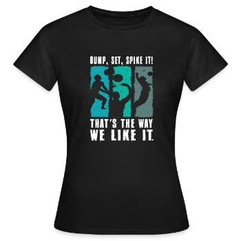 Bump Set Spike It Volleyball Graphic Gift Idea - T-shirt Femme - noir - Devant - AI Model Female 172 dark (172cm)