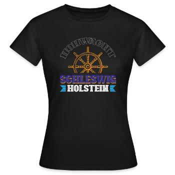 Hohwacht Schleswig-holstein - Frauen T-Shirt - Schwarz - Vorne - AI Model Female 172 dark (172cm)