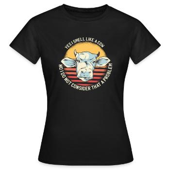 Ich rieche wie eine Kuh - Frauen T-Shirt - Schwarz - Vorne - AI Model Female 172 dark (172cm)