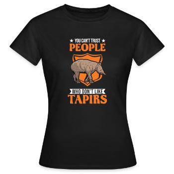 Tapir Tapir des plaines Tapirdae Tapir - T-shirt Femme - noir - Devant - AI Model Female 172 dark (172cm)
